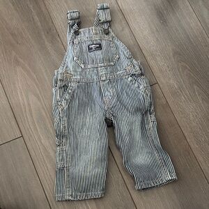 OshKosh B'gosh Navy and White Stripe Kids Overalls 6 month